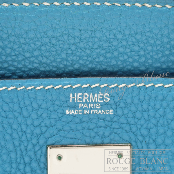 エルメス　オータクロア28　ブルージーン　トゴ　シルバー金具　HERMES　青　ハンドバッグ_画像6