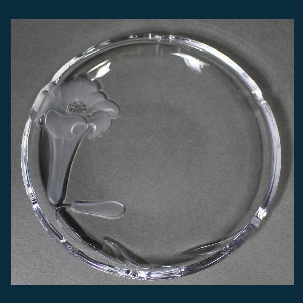 クリスタルガラス〔 皿 プレート 百合の花 5枚 〕14.2cm A1256_画像2