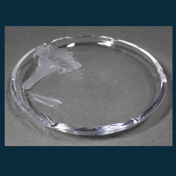 クリスタルガラス〔 皿 プレート 百合の花 5枚 〕14.2cm A1256_画像3