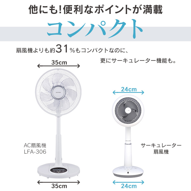 サーキュレーター dcモーター アイリスオーヤマ 省エネ 節電 扇風機 24畳 対流扇 サーキュレーター扇風機 a-09_画像7