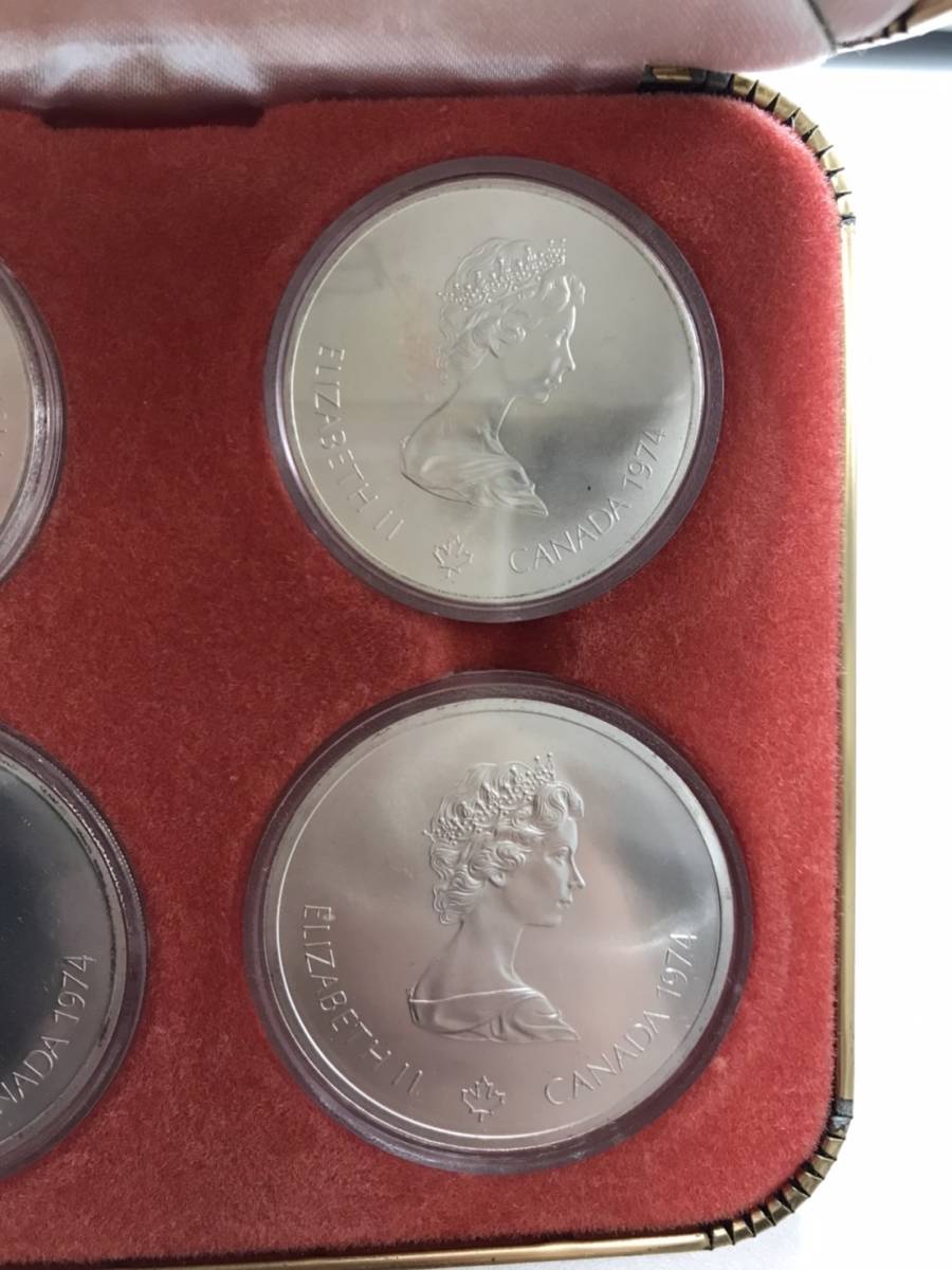 カナダ銀貨 1972年 モントリオールオリンピック 記念コイン 5ドル 10ドル 4枚セット 箱付き 6j-12-2_画像5