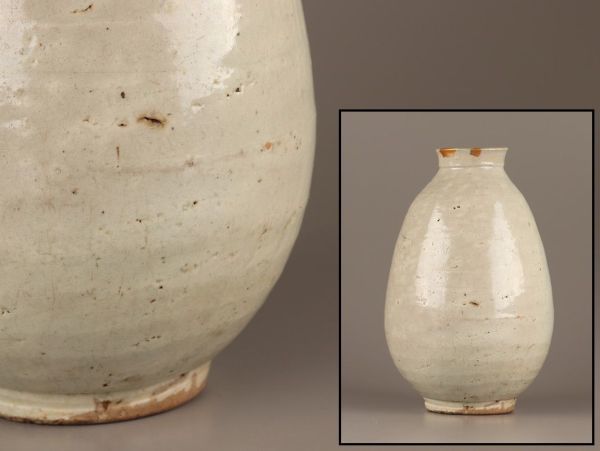 古美術 朝鮮古陶磁器 李朝 白磁 提灯壷 古作 時代物 極上品 初だし品 C3123