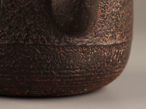煎茶道具 龍文堂造 胴金銀象嵌 銅製蓋 時代鉄瓶 時代物 極上品 初だし品 C3260