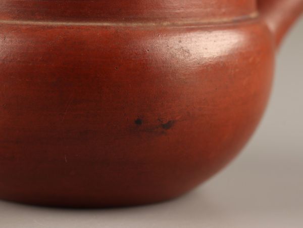 煎茶道具 常滑朱泥 山七製 横手急須 在印 時代物 極上品 初だし品 C3414の画像7