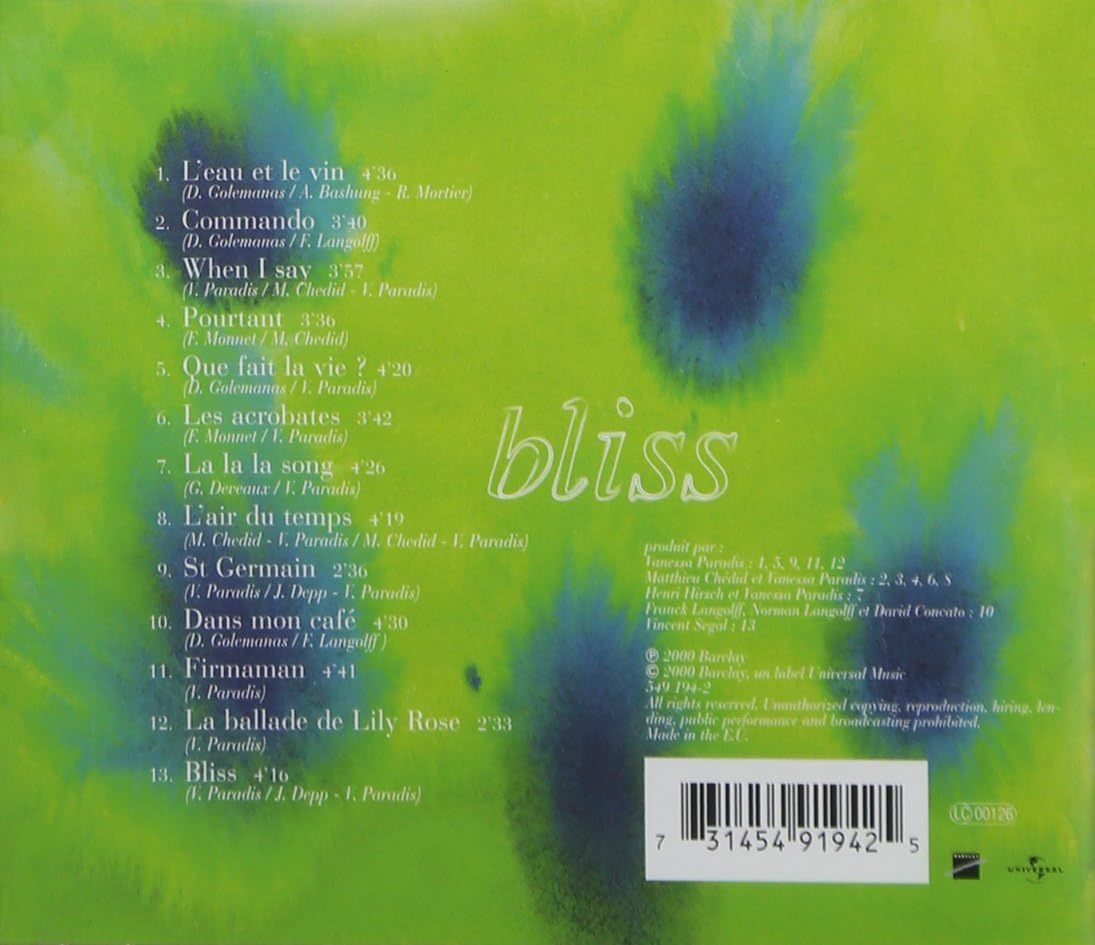 Bliss バネッサ・パラディ 輸入盤CD_画像2