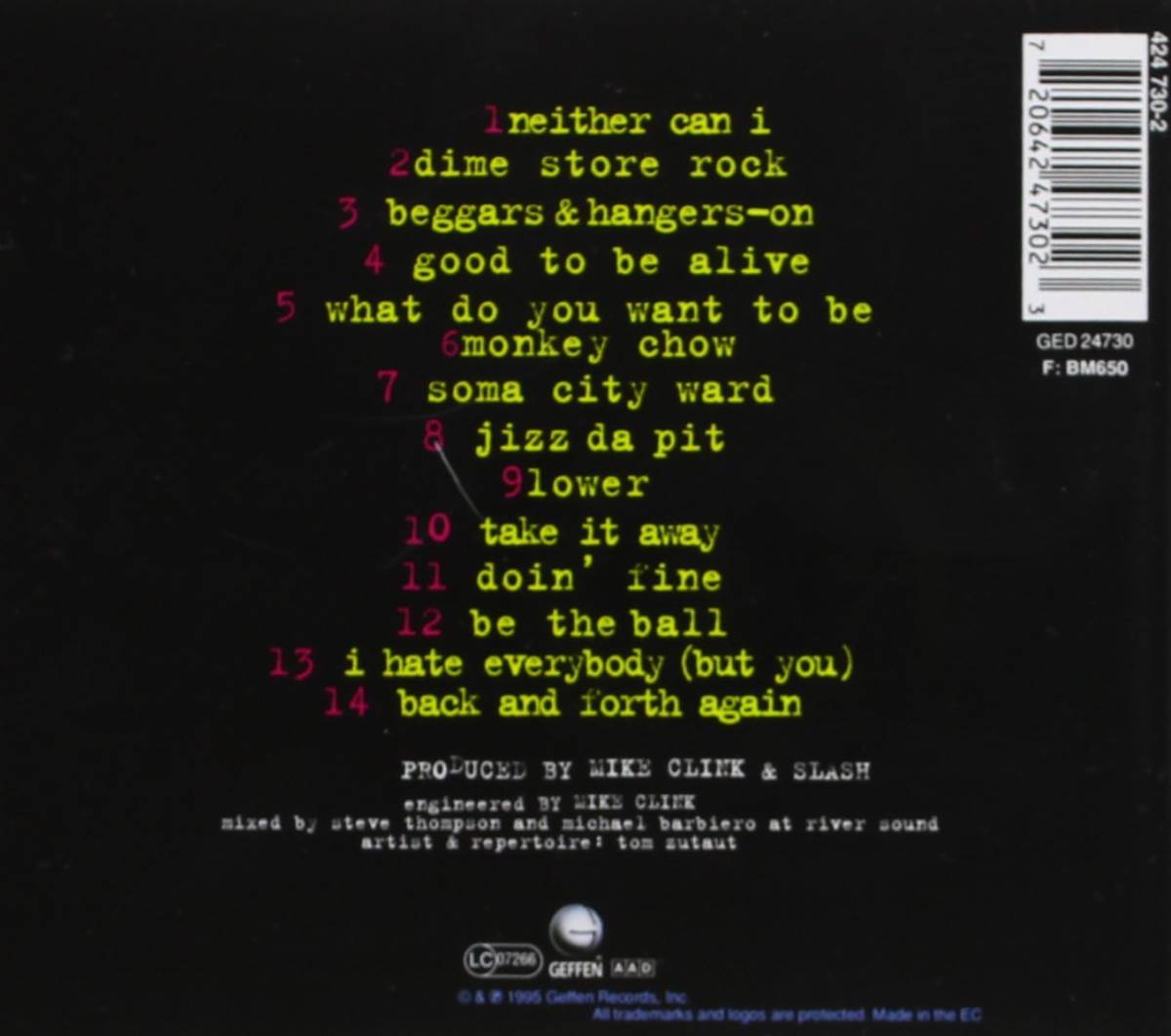 IT'S FIVE O'CLOCK SOMEWHE スラッシュ Slash's Snakepit 輸入盤CD_画像2