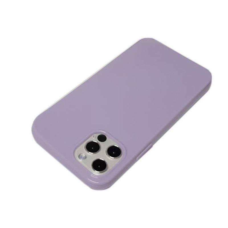 iPhone 12 mini アイフォン アイホン 12 ミニ ジャケット シンプル 無地 光沢 TPU ソフト ケース カバー ライトパープル 薄紫色_画像2