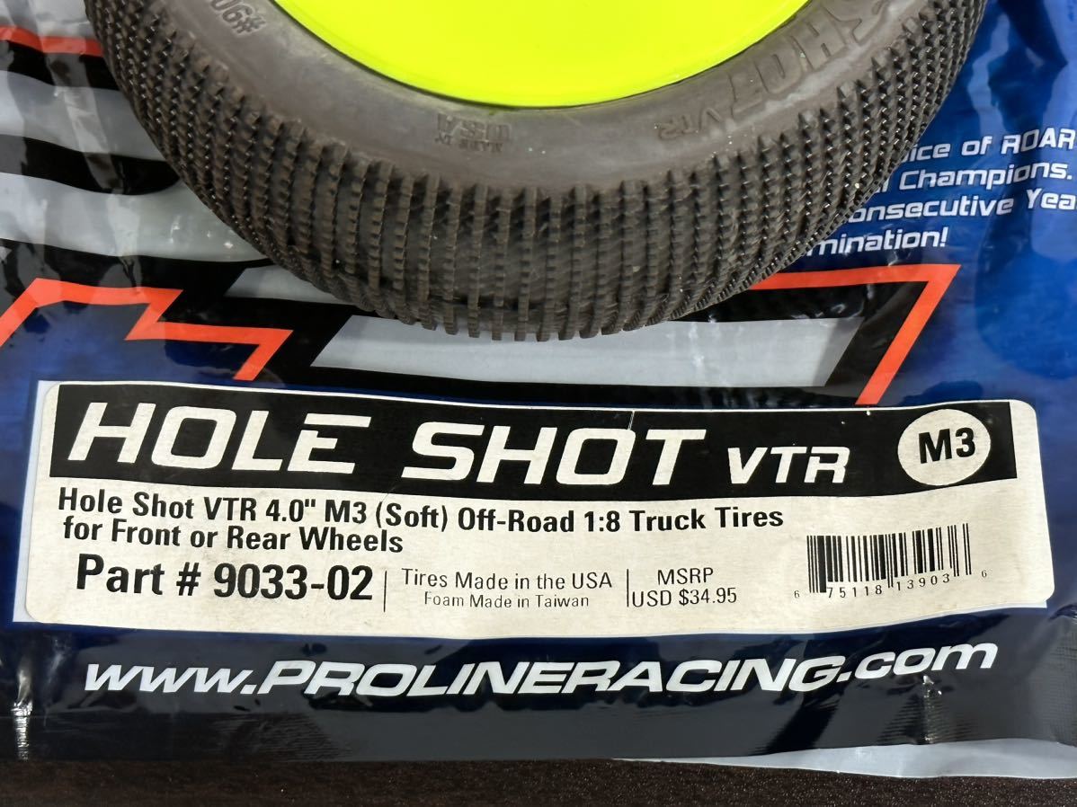 PRO-Line プロライン製 HOLE SHOT VTR M4 1/8 ホイール付きタイヤ オフロード トラック 9033-02 9033-03 4点セット_画像8