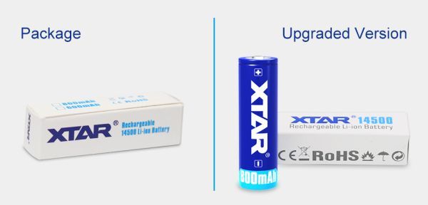 * new goods XTAR high capacity lithium ion battery 14500 800mAh 3.7V rechargeable battery 4 pcs set rechargeable battery special case attaching Li-ion protection circuit attaching manufacturer guarantee attaching!*