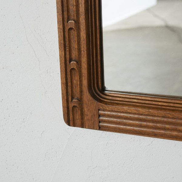 IZ73517N★ベルギー製 クラシック ウォールミラー オーク 無垢材 壁掛け 鏡 姿見 木彫刻 アンティーク スタイル 木製 装飾 ヨーロピアン_画像3