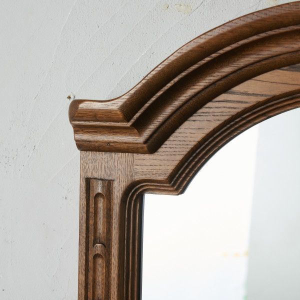 IZ73517N★ベルギー製 クラシック ウォールミラー オーク 無垢材 壁掛け 鏡 姿見 木彫刻 アンティーク スタイル 木製 装飾 ヨーロピアン_画像2