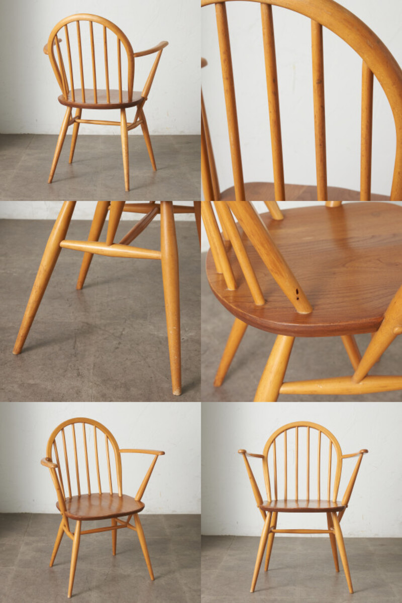 IZ76561F★ercol フープバック アームチェア アーコール 英国 ヴィンテージ 椅子 エルム ウィンザーチェア ダイニングチェア ビンテージ_画像7