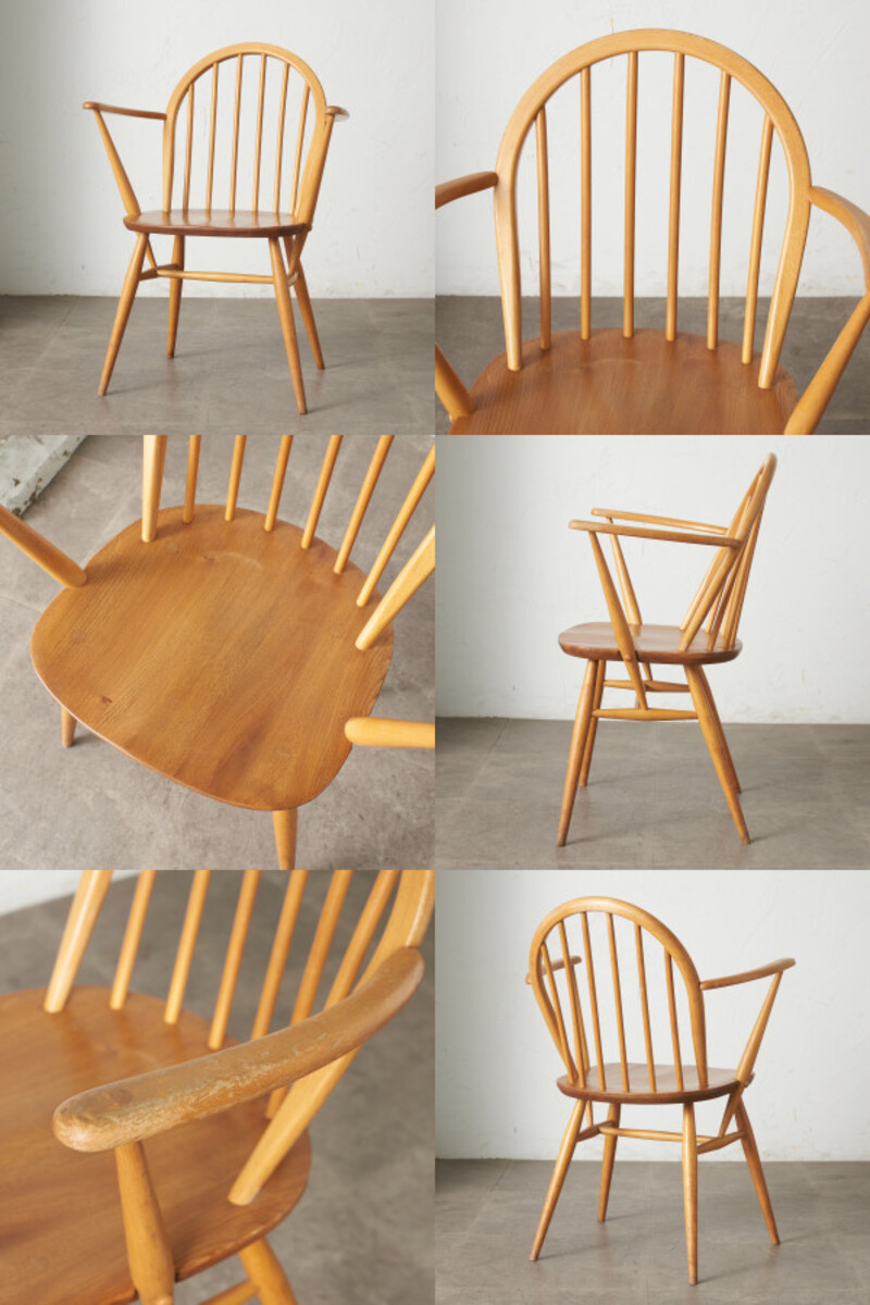 IZ76560F★ercol フープバック アームチェア アーコール 英国 ヴィンテージ 椅子 エルム ウィンザーチェア ダイニングチェア ビンテージ_画像6