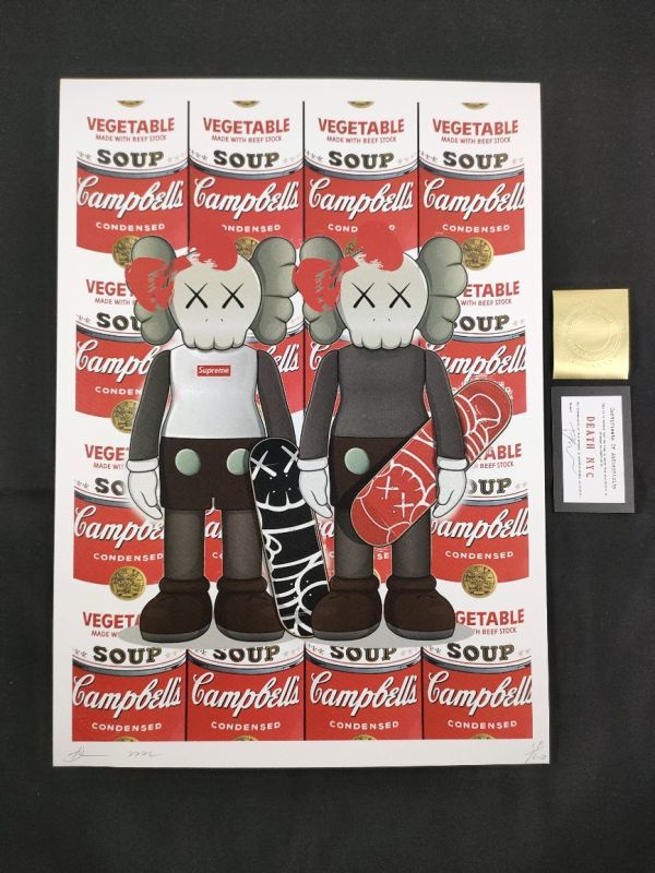 世界限定100枚 DEATH NYC アートポスター 24 KAWS カウズ Andy Warhol アンディウォーホル Campbell キャンベル Supreme_画像2