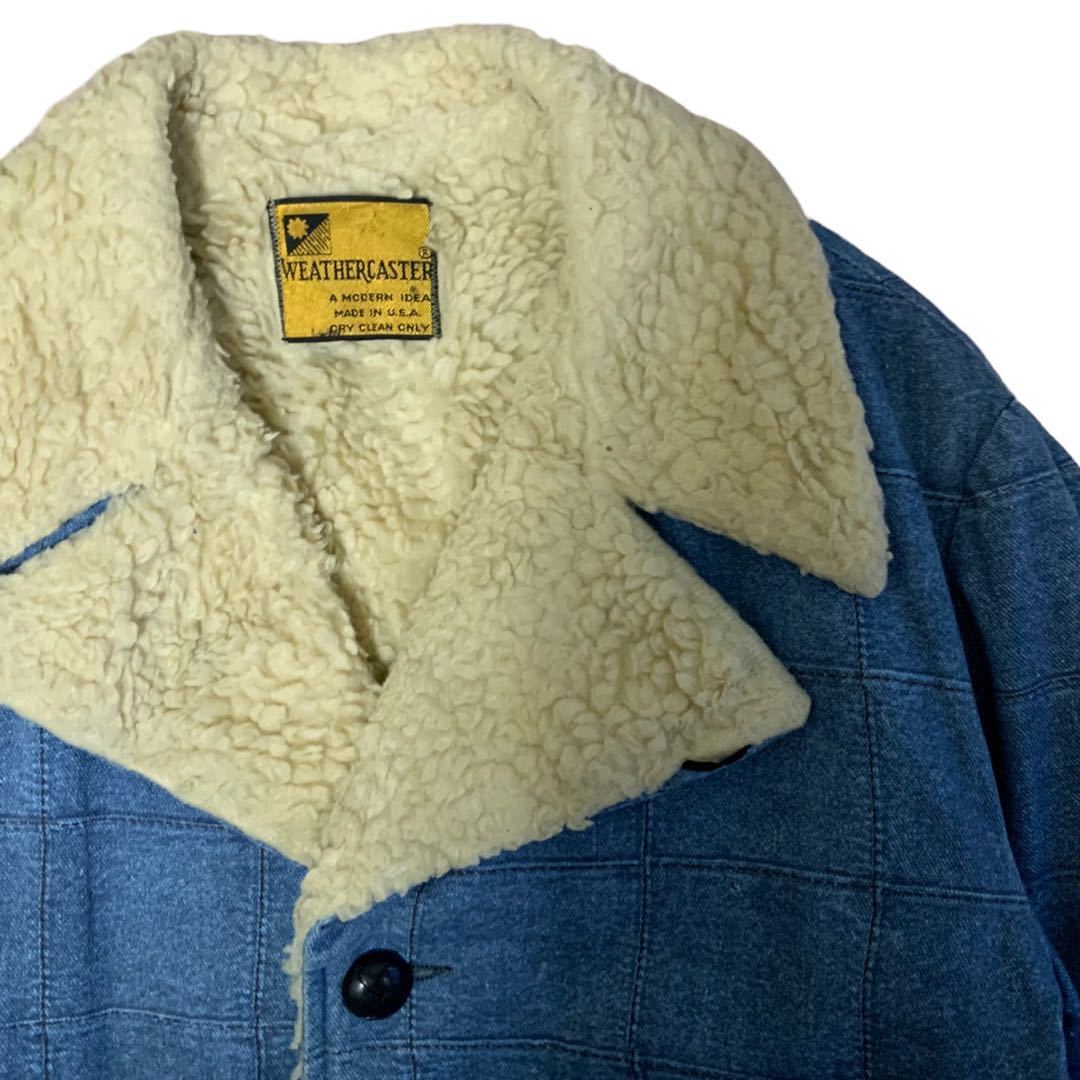 230426EVR19● 1970'S Weather Caster Denim Jacket ビンテージ vintage デニムジャケット ジージャン デニム ボア ジャケット OLD