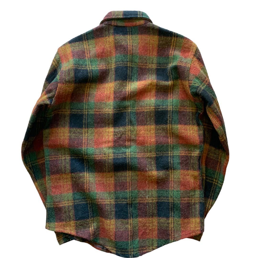 231206LCC3● 1970'S Wool Jacket ネルシャツ ウール ウールジャケット アウター ビンテージ vintage バッファローチェック　長袖シャツ_画像5