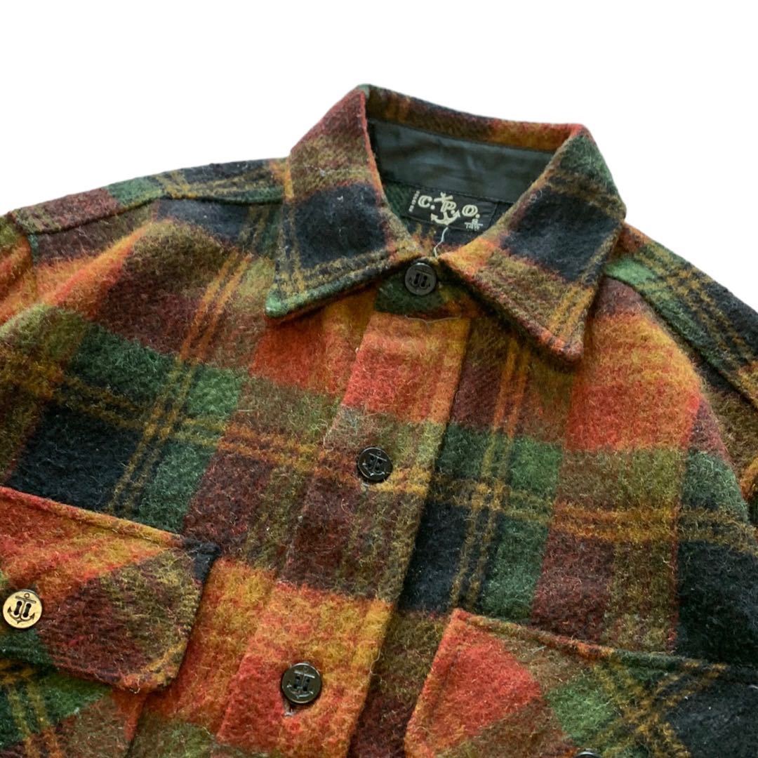 231206LCC3● 1970'S Wool Jacket ネルシャツ ウール ウールジャケット アウター ビンテージ vintage バッファローチェック　長袖シャツ_画像2