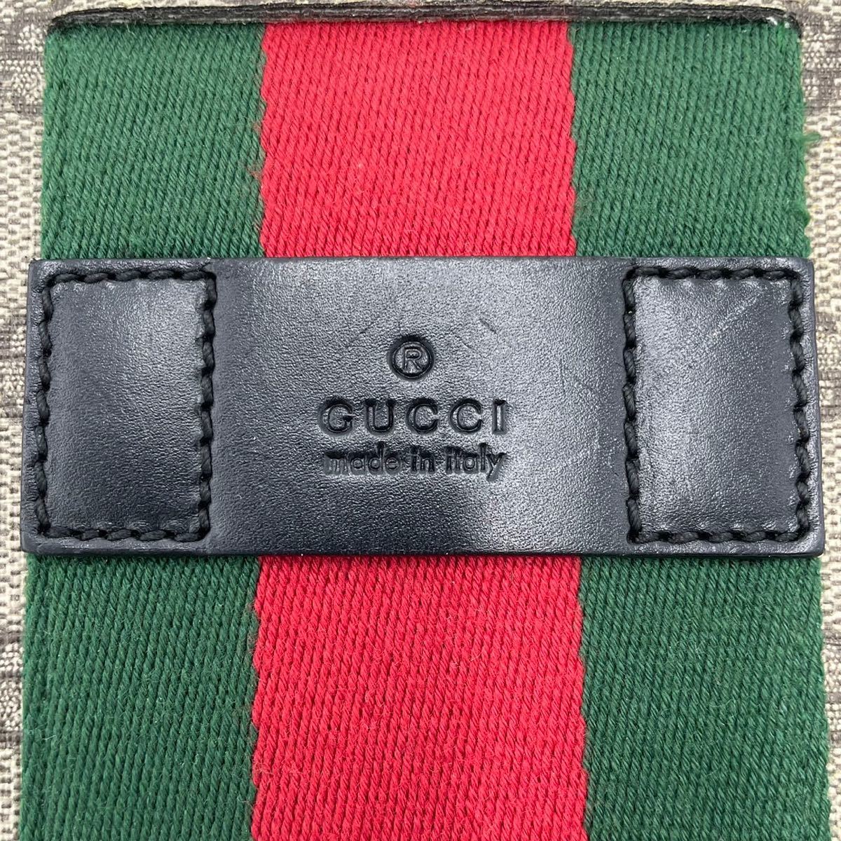 1円【極上】GUCCI グッチ クラッチバッグ セカンド ハンドバッグ シェリーライン GG柄 ロゴ型押し メンズ レディース レザー ベージュ_画像9