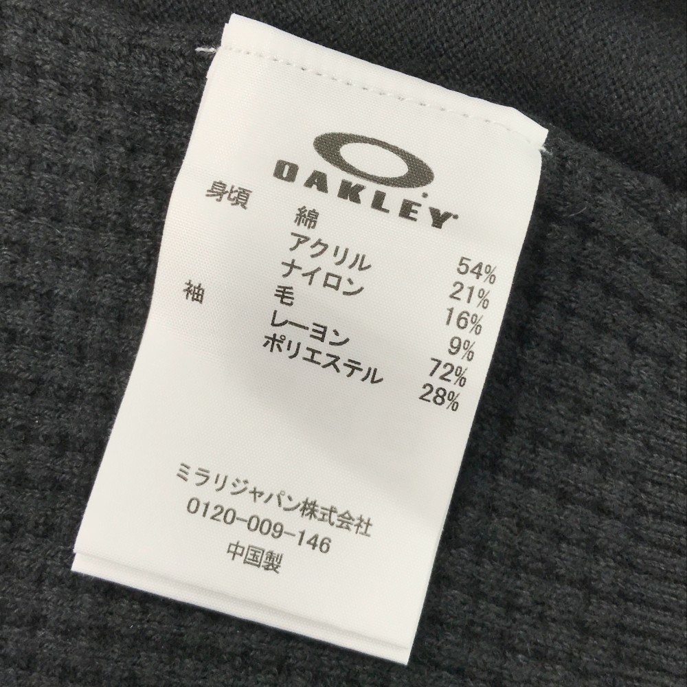 【1円】OAKLEY オークリー ハーフジップニットセーター スカル刺繍 ブラック系 M [240101000542]_画像5