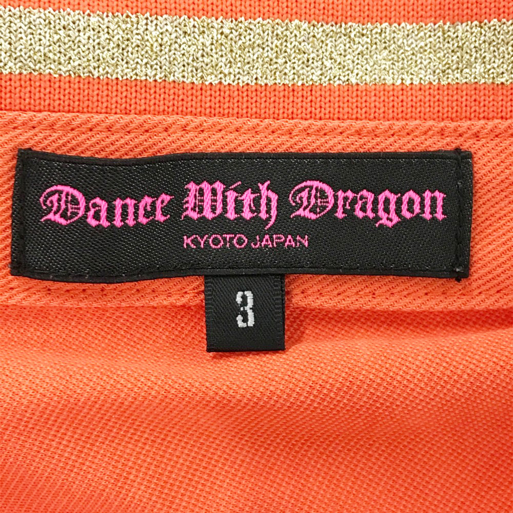DANCE WITH DRAGON ダンスウィズドラゴン 半袖ハーフジップポロシャツ オレンジ系 3 [240001711255] ゴルフウェア レディース_画像6