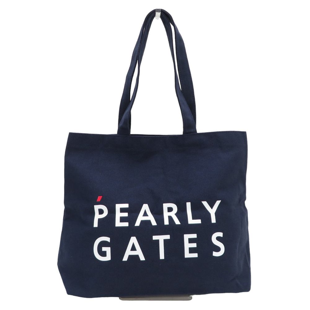 【1円】PEARLY GATES パーリーゲイツ ノベルティ 30周年 トートバッグ ニコちゃん ネイビー系 [240101066125]_画像1