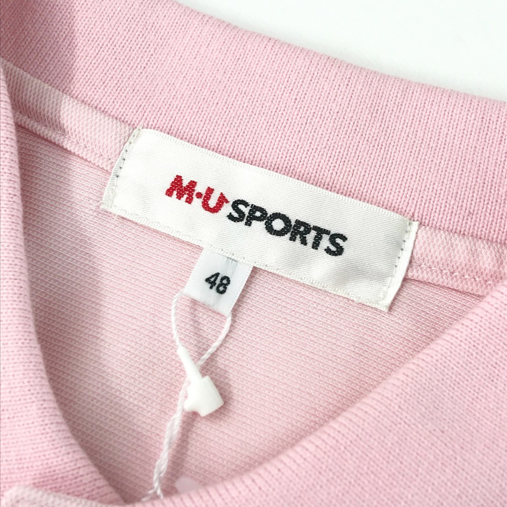 MU SPORTS エムユースポーツ 半袖ポロシャツ 刺繍 ピンク系 48 [240001789680] ゴルフウェア メンズ_画像4