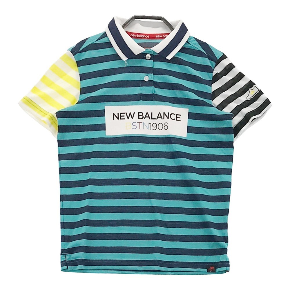 NEW BALANCE GOLF ニューバランスゴルフ 半袖 ポロシャツ ボーダー柄 グリーン系 0 [240001913731] ゴルフウェア レディース_画像1