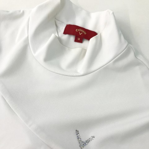 CALLAWAY キャロウェイ 2022年モデル ハイネック半袖Tシャツ レッドレーベル ホワイト系 M [240101067101] ゴルフウェア レディース_画像3