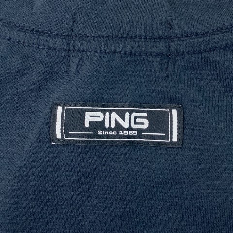 【新品】PING ピン 2023年 半袖ハイネックTシャツ ネイビー系 L [240101077444] ゴルフウェア レディース_画像4