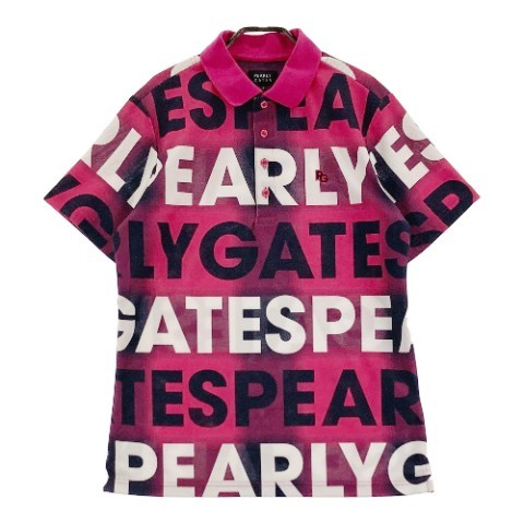 PEARLY GATES パーリーゲイツ 2022年モデル 053-2260807 半袖ポロシャツ 総柄 ピンク系 6 [240101081737] ゴルフウェア メンズ_画像1