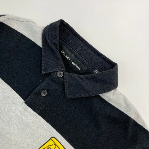 LYLE&SCOTT ライル アンド スコット ×Golfickers 長袖ポロシャツ ボーダー柄 ブラック系 S [240101090950] ゴルフウェア メンズ_画像3