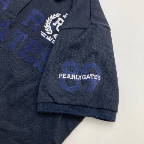 PEARLY GATES パーリーゲイツ 2021年モデル 半袖ポロシャツ ネイビー系 1 [240101082148] ゴルフウェア レディース_画像4