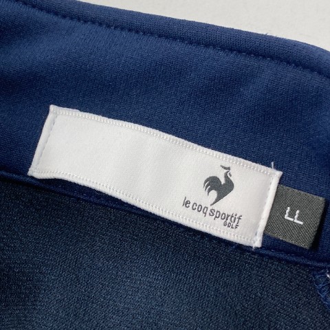 LE COQ GOLF ルコックゴルフ 2022年モデル ハーフジップ 長袖Tシャツ ロゴ刺繍 ネイビー系 LL [240101090999] ゴルフウェア メンズ_画像5