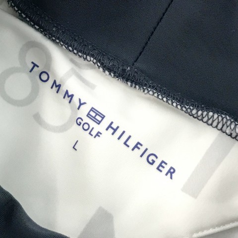 TOMMY HILFIGER GOLF トミー ヒルフィガーゴルフ 2022年モデル 裏起毛 ハイネック 長袖Tシャツ ロゴ総柄 ホワイト系 L [240101092849]_画像6