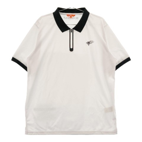BEAMS GOLF ビームスゴルフ 2022年モデル ハーフジップ半袖ポロシャツ ホワイト系 XL [240101092323] ゴルフウェア メンズ