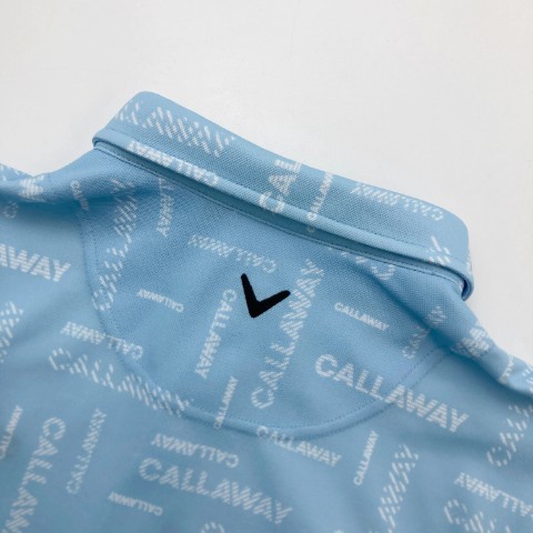 CALLAWAY キャロウェイ 2022年モデル 半袖ポロシャツ ロゴ 総柄 ブルー系 L [240101096750] ゴルフウェア メンズ_画像4