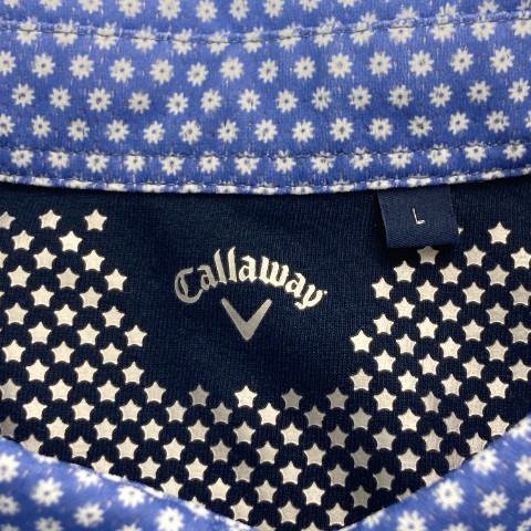 CALLAWAY キャロウェイ 2023年モデル 半袖ポロシャツ 総柄 ブルー系 L [240101093505] ゴルフウェア メンズ_画像5