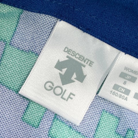 【新品】DESCENTE GOLF デサントゴルフ 半袖ポロシャツ 総柄 グリーン系 S [240101083792] ゴルフウェア レディース_画像6