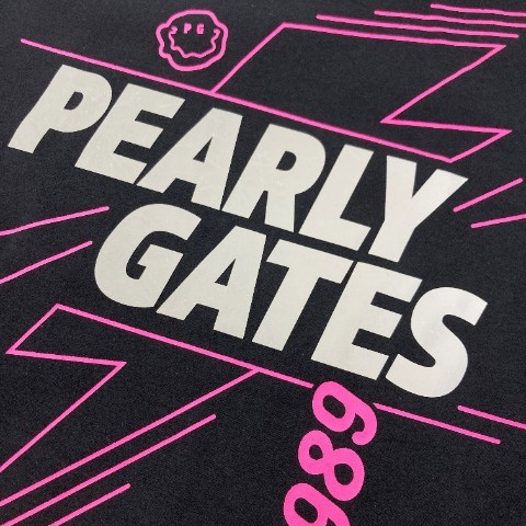 PEARLY GATES パーリーゲイツ 2022年モデル 半袖Tシャツ 感電ニコちゃん ブラック系 0 [240101097086] ゴルフウェア レディース_画像4