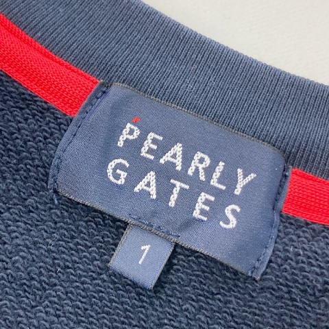 【1円】PEARLY GATES パーリーゲイツ 2022年モデル スウェットトレーナー ロゴ刺繍 ネイビー系 1 [240101074850]_画像5