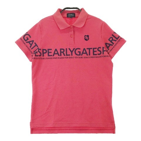 PEARLY GATES パーリーゲイツ 2021年モデル 半袖ポロシャツ ワッペン ピンク系 0 [240001856396] ゴルフウェア レディース