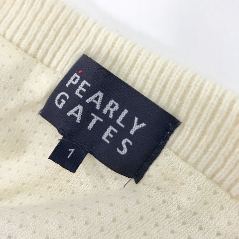 PEARLY GATES パーリーゲイツ 裏メッシュ ネック付 ニットセーター ホワイト系 1 [240001851211] ゴルフウェア レディース_画像6