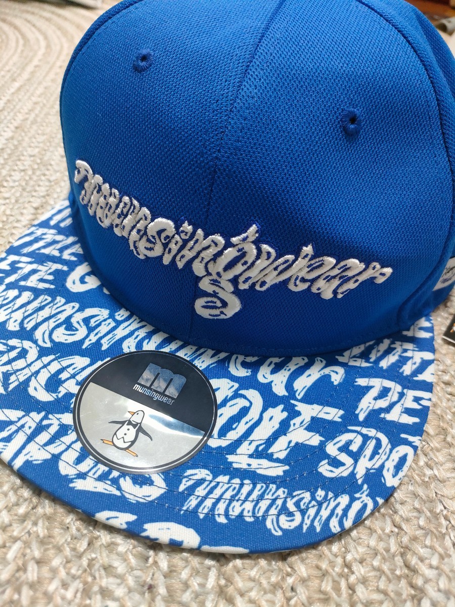  new goods regular price 6490 Munsingwear emboiBB cap hat blue blue free size 56-60cm cap Golf Munsingwear snap back 