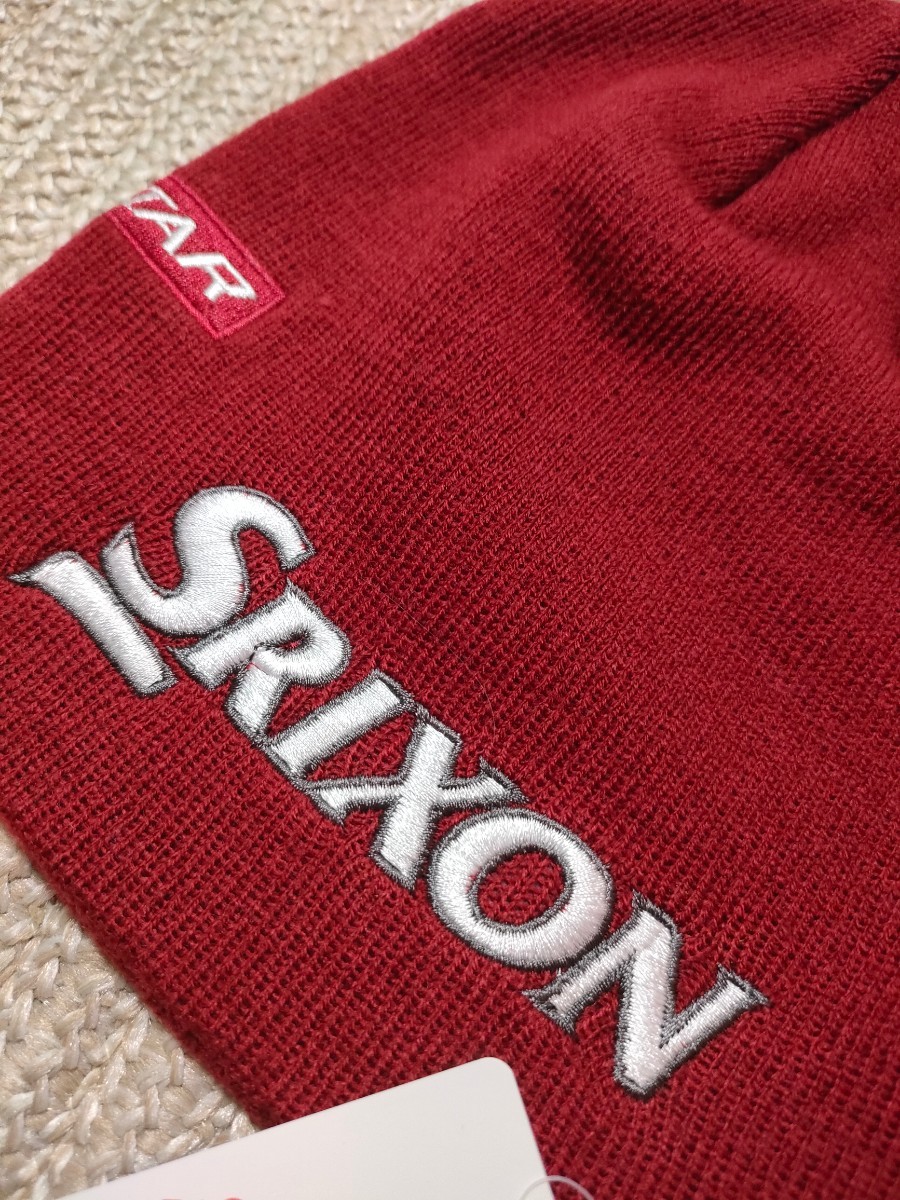 新品 未使用 SRIXON ツアープロ着用モデル Z-STAR ニットキャップ ボルドー スリクソン ニット帽 帽子 メンズ ゴルフウェア 防寒_画像2