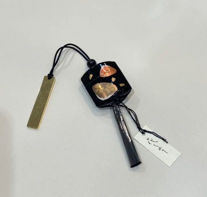 { flower book mark } Mini seal case. collection . cord netsuke obi decoration strap black . join 