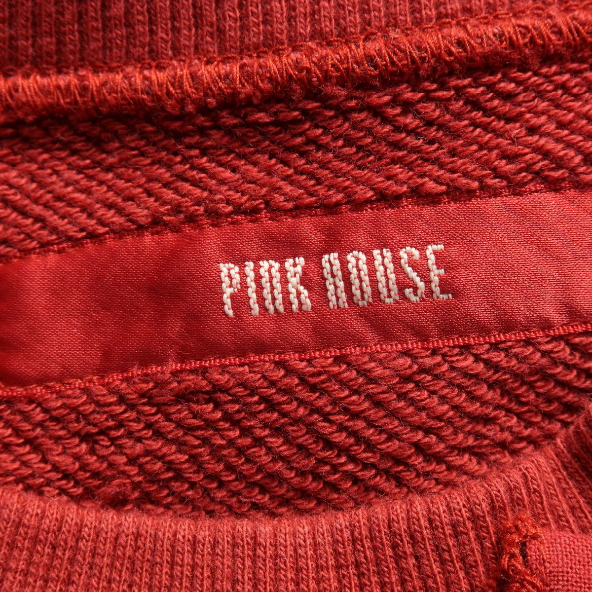 PINK HOUSE* футболка лента симпатичный большой размер L размер теплый хлопок 100% осень-зима красный серия z5590