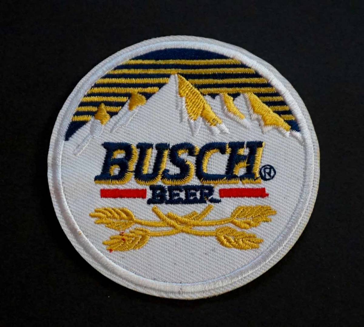 黄昏雪山BS金麦■新品 『BUSCH LIGH　Busch Light』激渋 アメリカ ビール 刺繍ワッペン■自動車レース　ファッション■洋服・衣類・衣服DIY