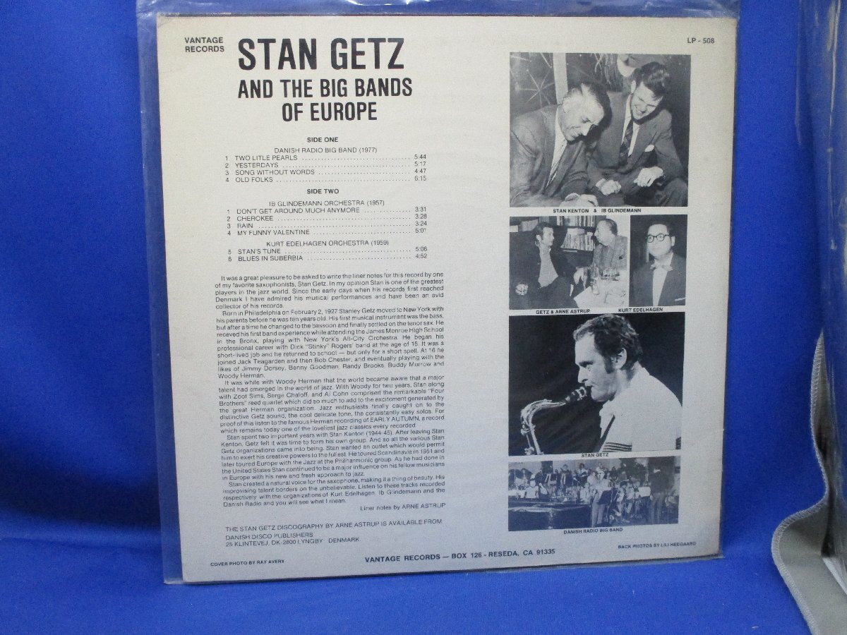 LP STAN GETZ AND THE BIG BANDS OF EUROPE / スタン・ゲッツ KURT EDELHAGEN IB GLINDEMANN RADIO BIG BAND/アナログ/レコード /2403_画像2