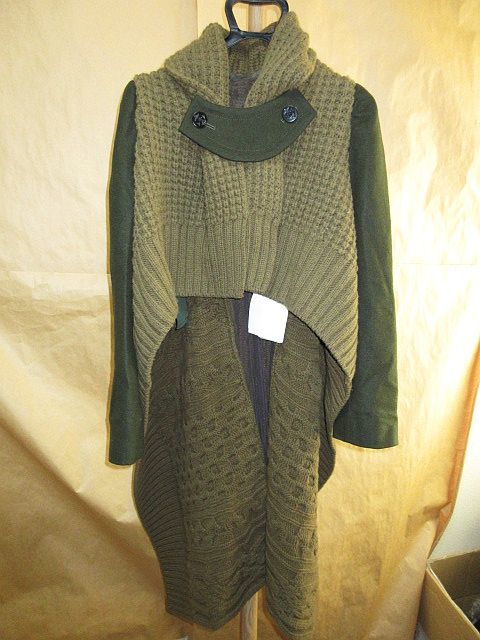 SACAI サカイ　21AW KNIT DOCKING MELTON WOOL GOWN COAT　ニット　ドッキング　再構築　ウール　ロング　コート　1　未使用 タグ付き_画像1