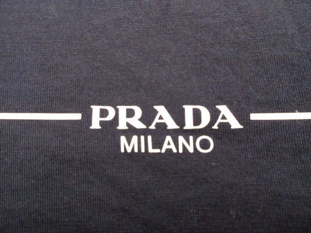 プラダ　PRADA 　2022　胸　ロゴ　ライン　Tシャツ　カットソー　ネイビー　XL　国内正規品_画像3